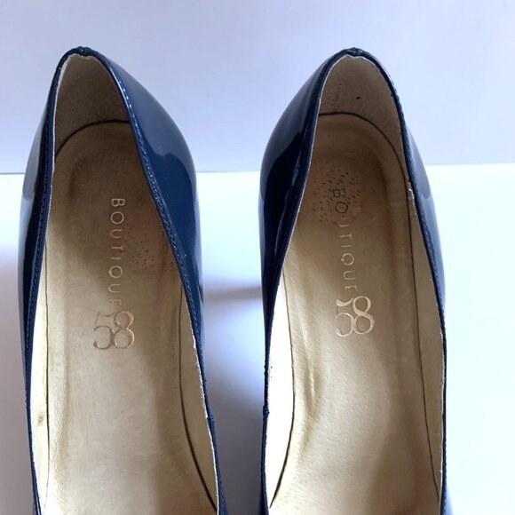 Boutique 58 Blue Leather Heels - Picture 4 of 5